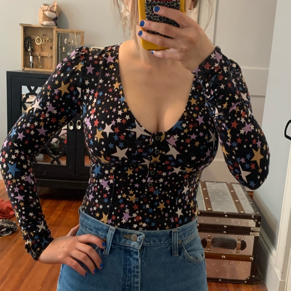 Free People Girls Like Us Sexy Star Bodysuit